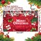 Christmas Garage Door Banner Decoration Large Christmas Garage Cover for Indoor Outdoor Holiday Party Supplies, Red Ornaments Backdrop Sign 6X13 FT